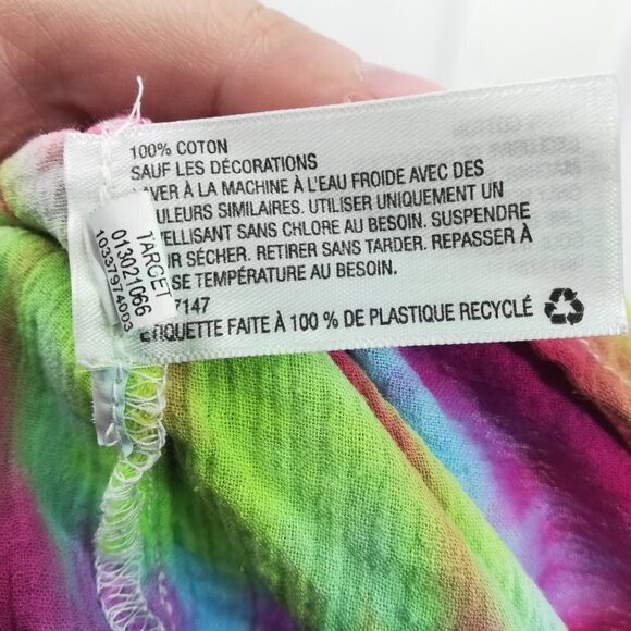 Tie-Dye Peasant Top Size M Embroidered Hippie Boho Shirt Merona OOAK - Picture 5 of 12